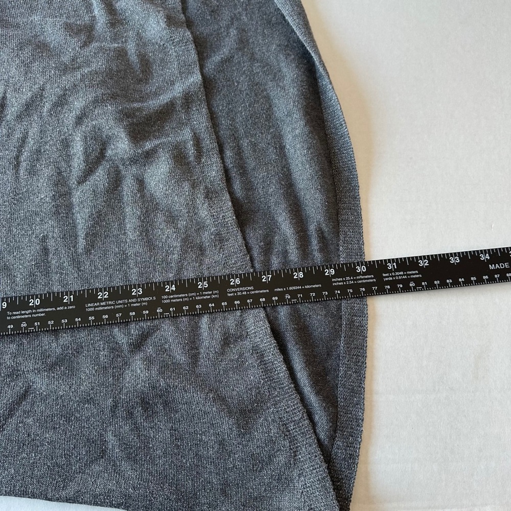 Eileen Fisher Womens Gray Metallic Knit Tunic Sweater High Low Boat Neck L - Picture 6 of 7